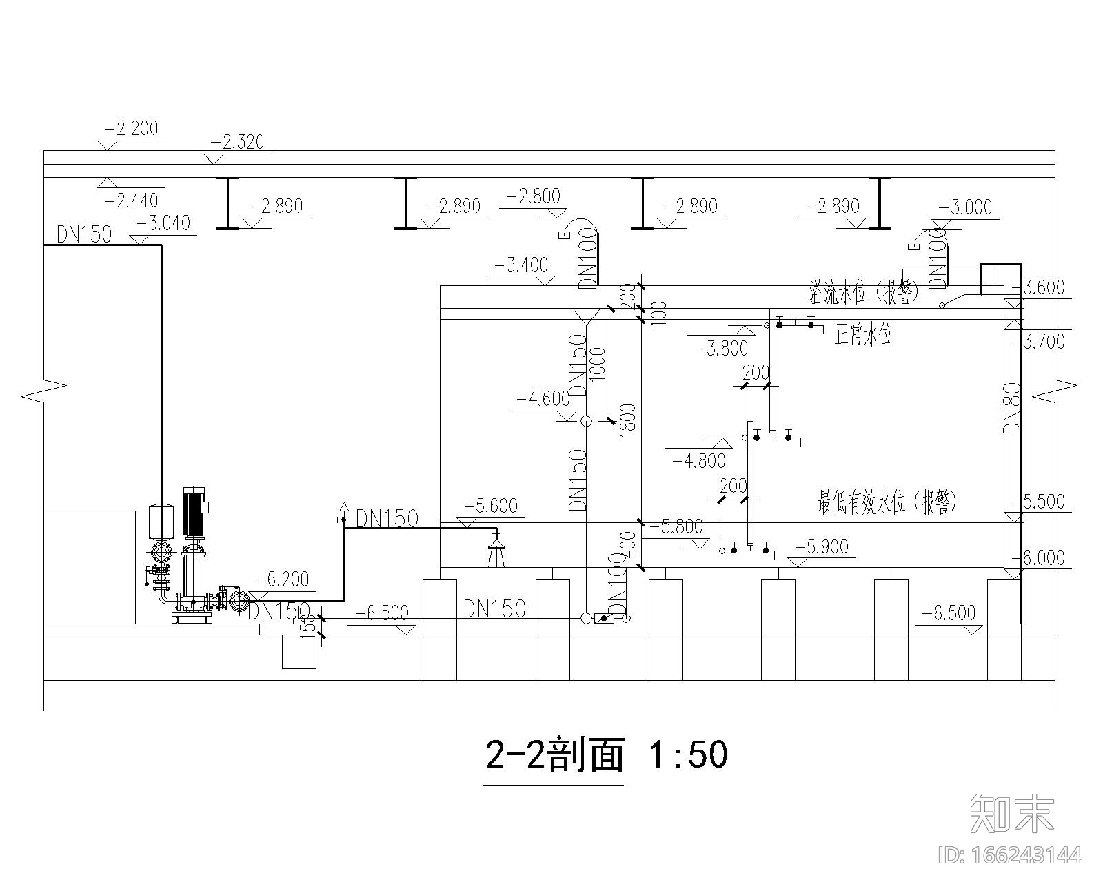 [节点大样图]生活水泵房给排水cad施工图下载【ID:166243144】