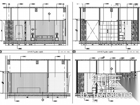[上海]全球连锁酒店中餐厅包间装修施工图（含效果）cad施工图下载【ID:166688168】