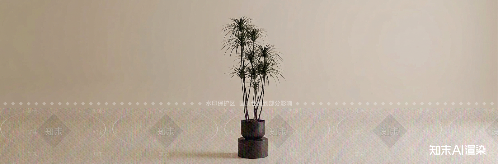 装饰绿植盆栽3D模型下载【ID:1227288376】