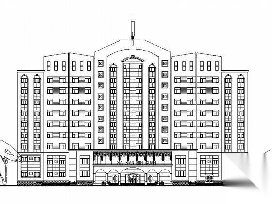 [上海]现代风格五星级高层大酒店建筑设计扩初图纸cad施工图下载【ID:165424184】