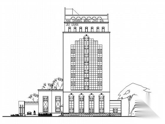 [上海]现代风格五星级高层大酒店建筑设计扩初图纸cad施工图下载【ID:165424184】