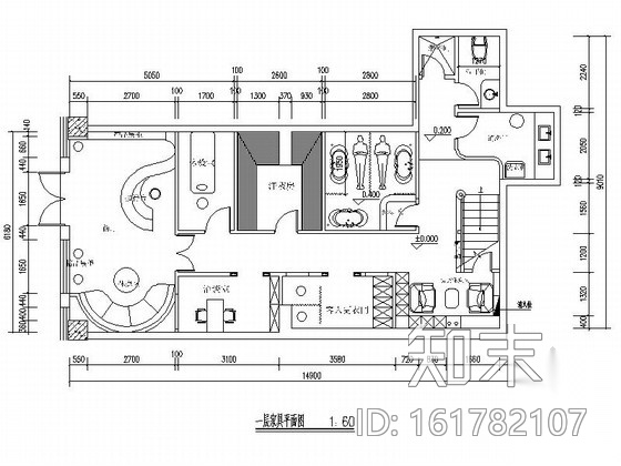 [吉林]美容养生现代风格SPA会所室内装修施工图（含实景...cad施工图下载【ID:161782107】