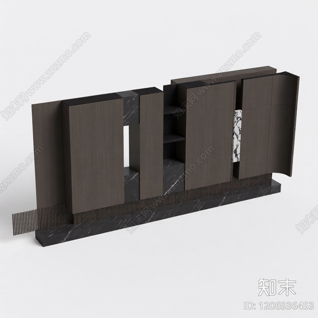 现代风格电视墙3D模型下载【ID:1206936453】