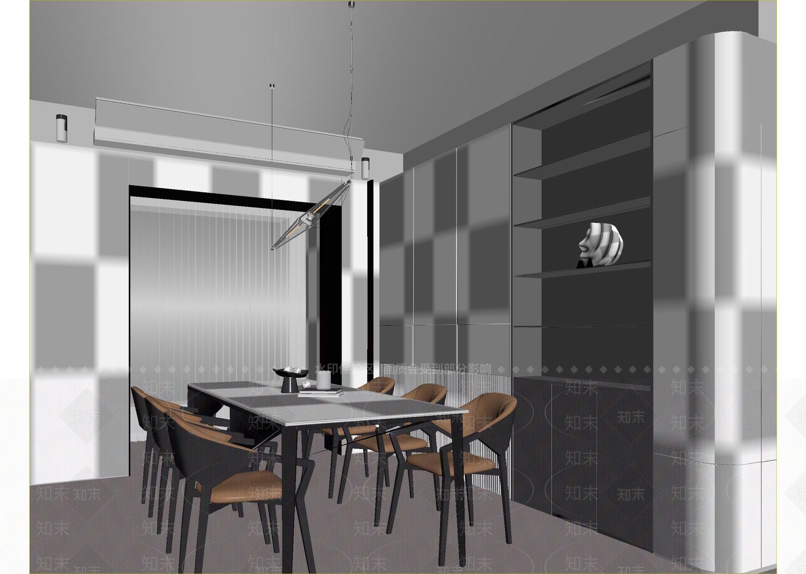 现代家居餐厅3D模型下载【ID:1214792805】