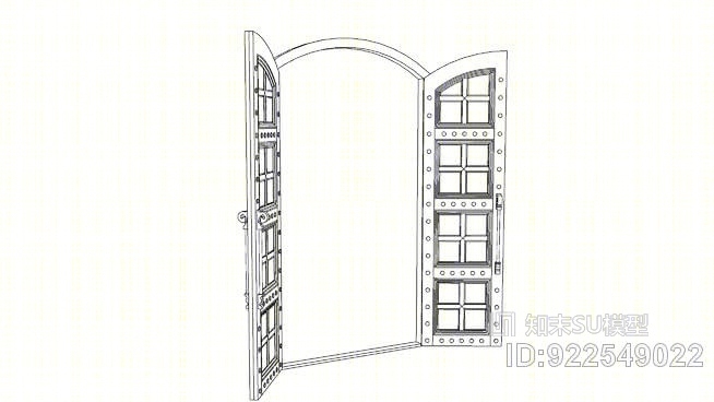中世纪风格的门SU模型下载【ID:922549022】