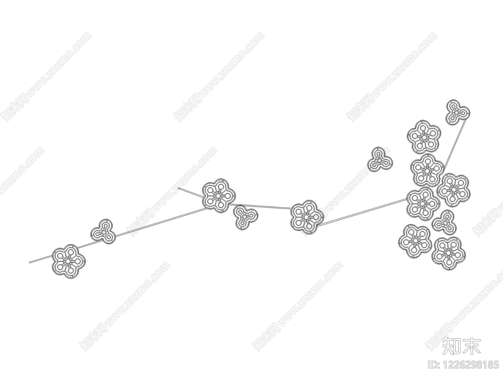 新中式,中式雕塑装饰构件CAD图纸