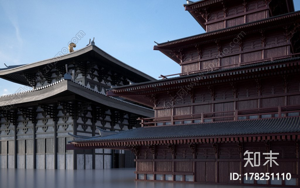 宫殿建筑群CG模型下载【ID:178251110】