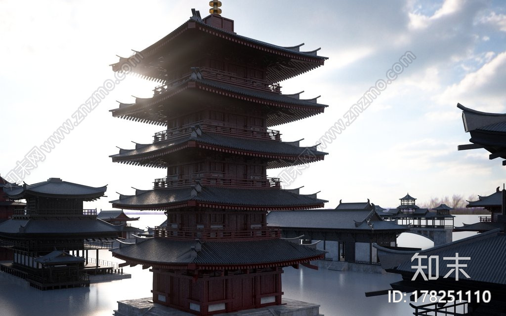 宫殿建筑群CG模型下载【ID:178251110】