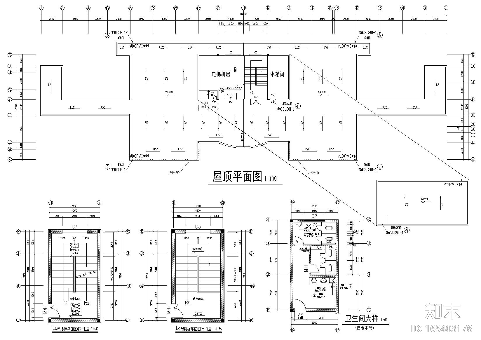 某七层医院住院部建筑工程项目施工图cad施工图下载【ID:165403176】