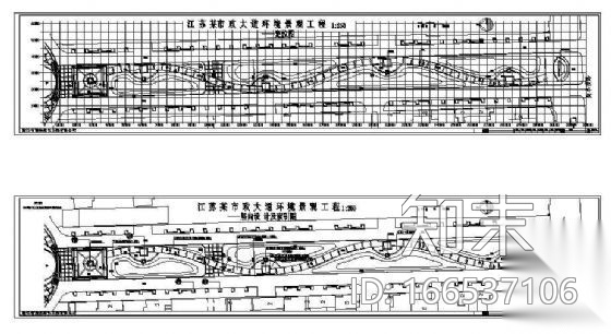 江苏市政大道环境景观工程施工图cad施工图下载【ID:166537106】