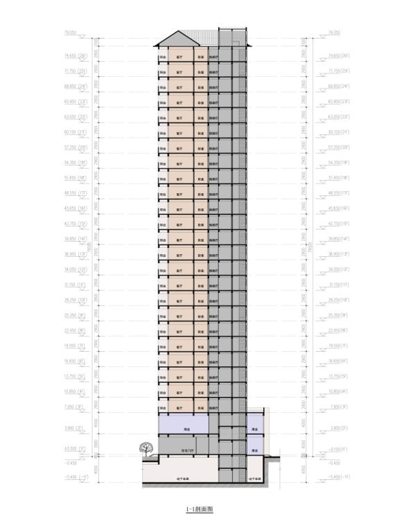 [福建]高层简约欧式风格坡屋顶造型住宅建筑设计方案文本cad施工图下载【ID:166704185】