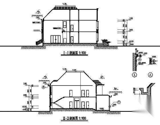 某二层小别墅建筑方案图cad施工图下载【ID:149918187】