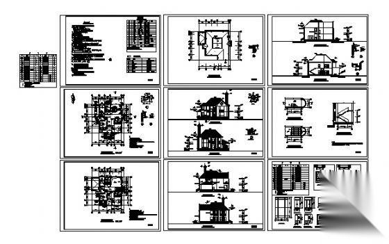 某二层小别墅建筑方案图cad施工图下载【ID:149918187】