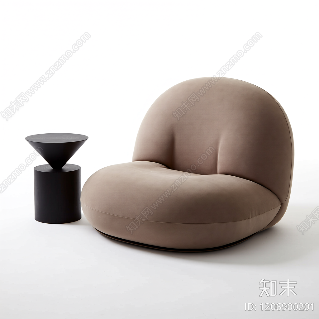 软包单人椅带边桌3D模型下载【ID:1206900201】