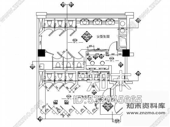 施工图酒店公共卫生间室内装修图施工图下载【ID:532045665】