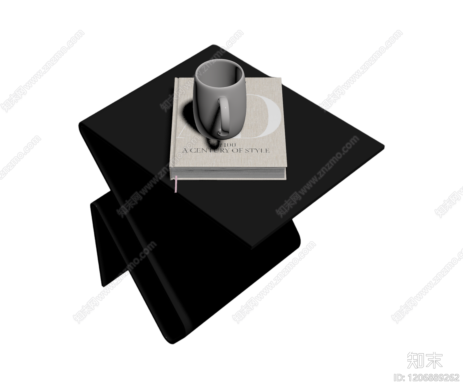 Z型黑色边几3D模型下载【ID:1206889262】