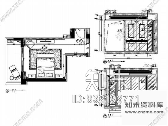 图块/节点样板房主卧立面图cad施工图下载【ID:832192771】