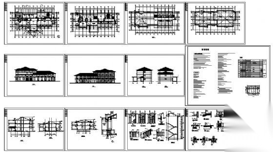 某市三层收费站建筑施工图cad施工图下载【ID:151685129】