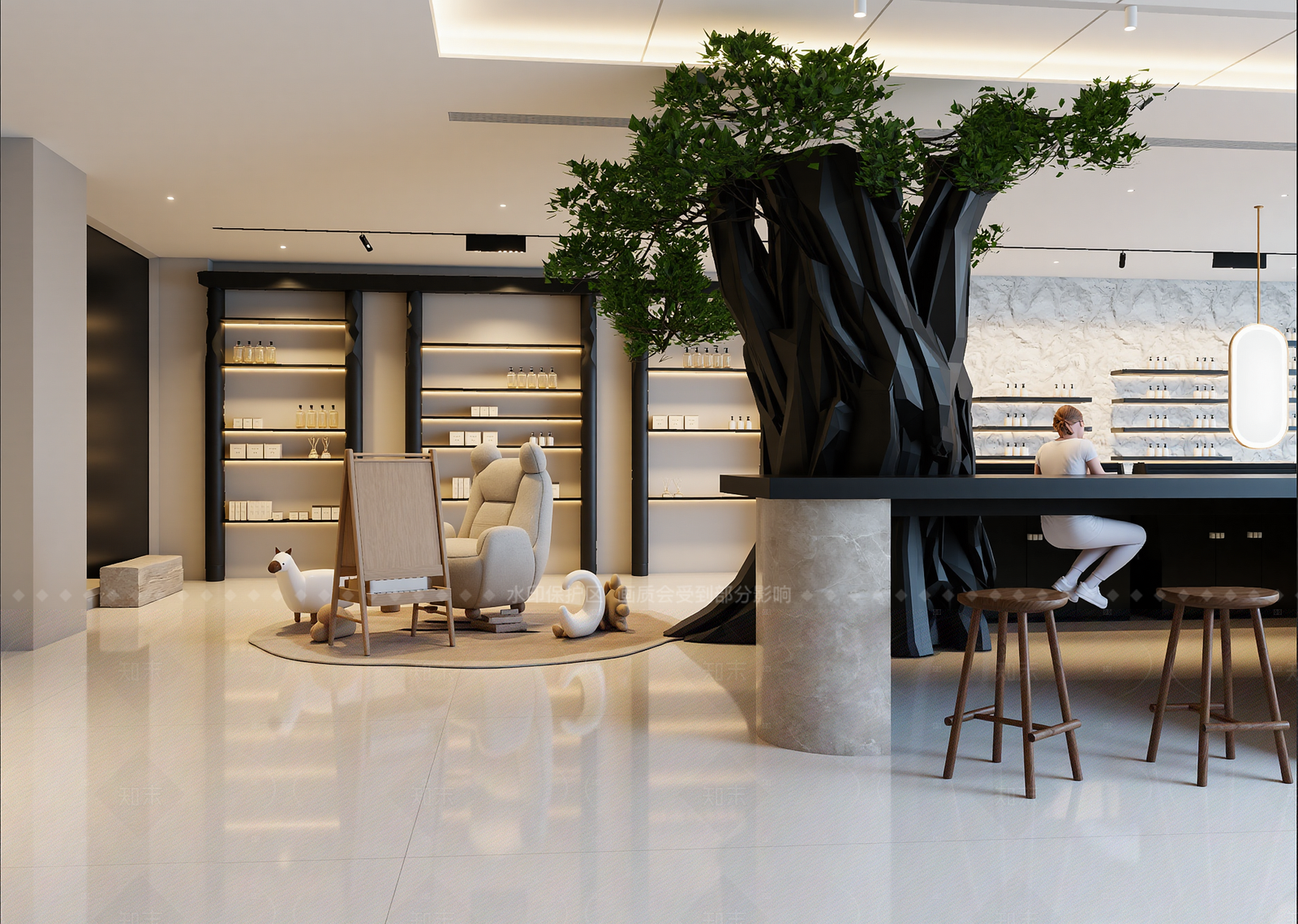 新中式化妆品展台3D模型下载【ID:1214969967】