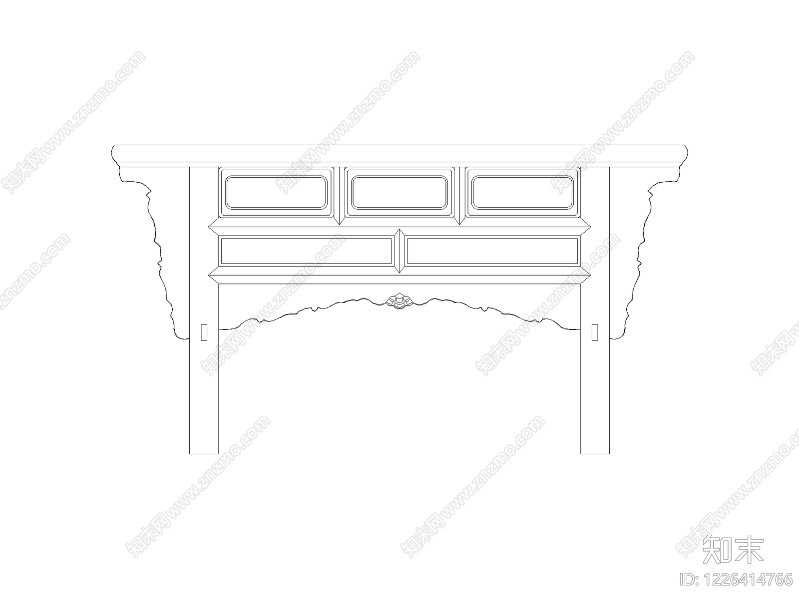 现代桌子CAD图纸