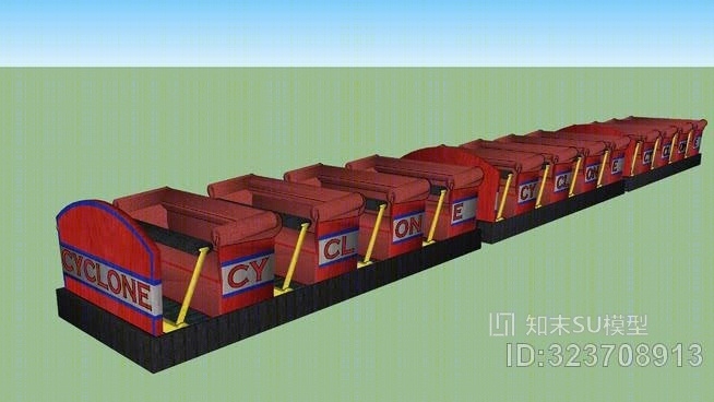 康尼岛旋风过山车SU模型下载【ID:323708913】