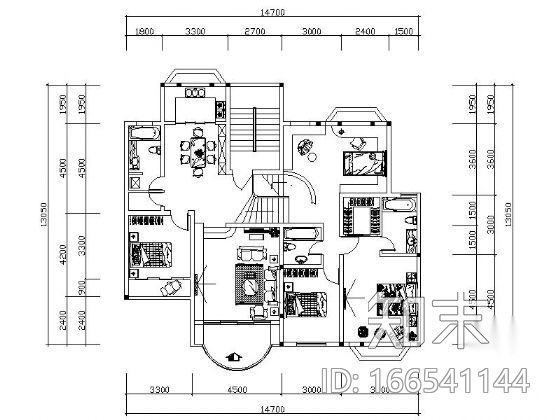 [学生作业]某别墅一层装修图cad施工图下载【ID:166541144】