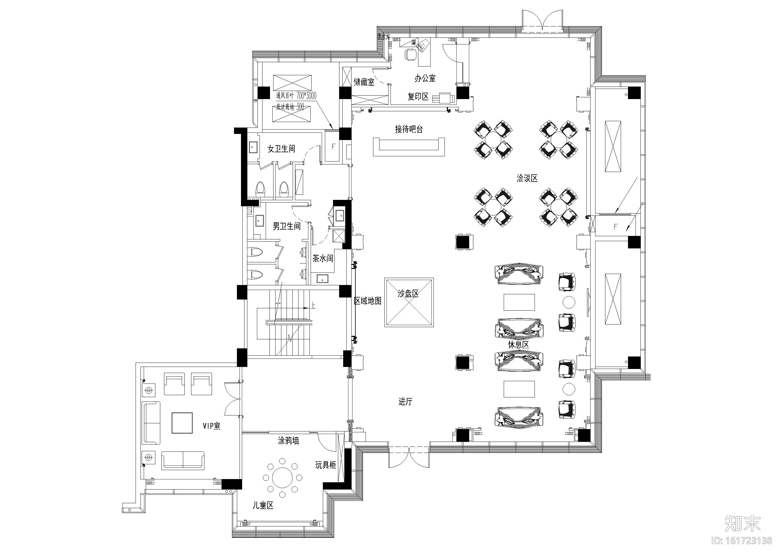 临平玉园销售展厅装饰设计施工图+效果图cad施工图下载【ID:161723138】