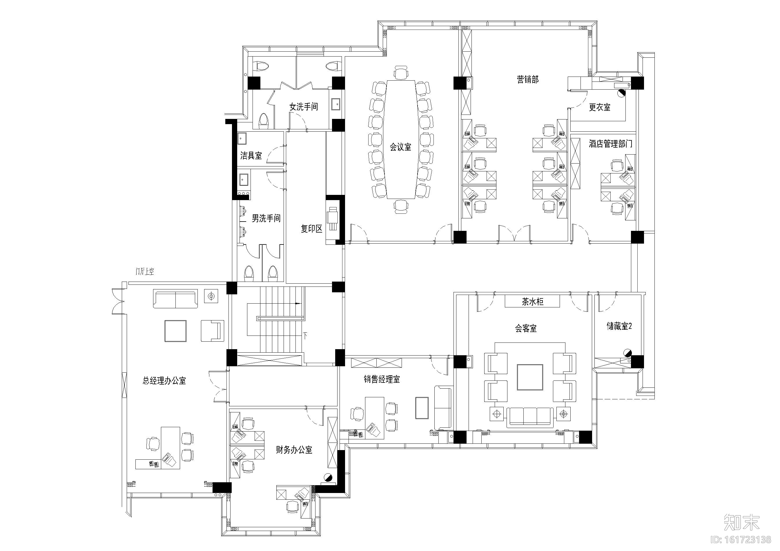 临平玉园销售展厅装饰设计施工图+效果图cad施工图下载【ID:161723138】