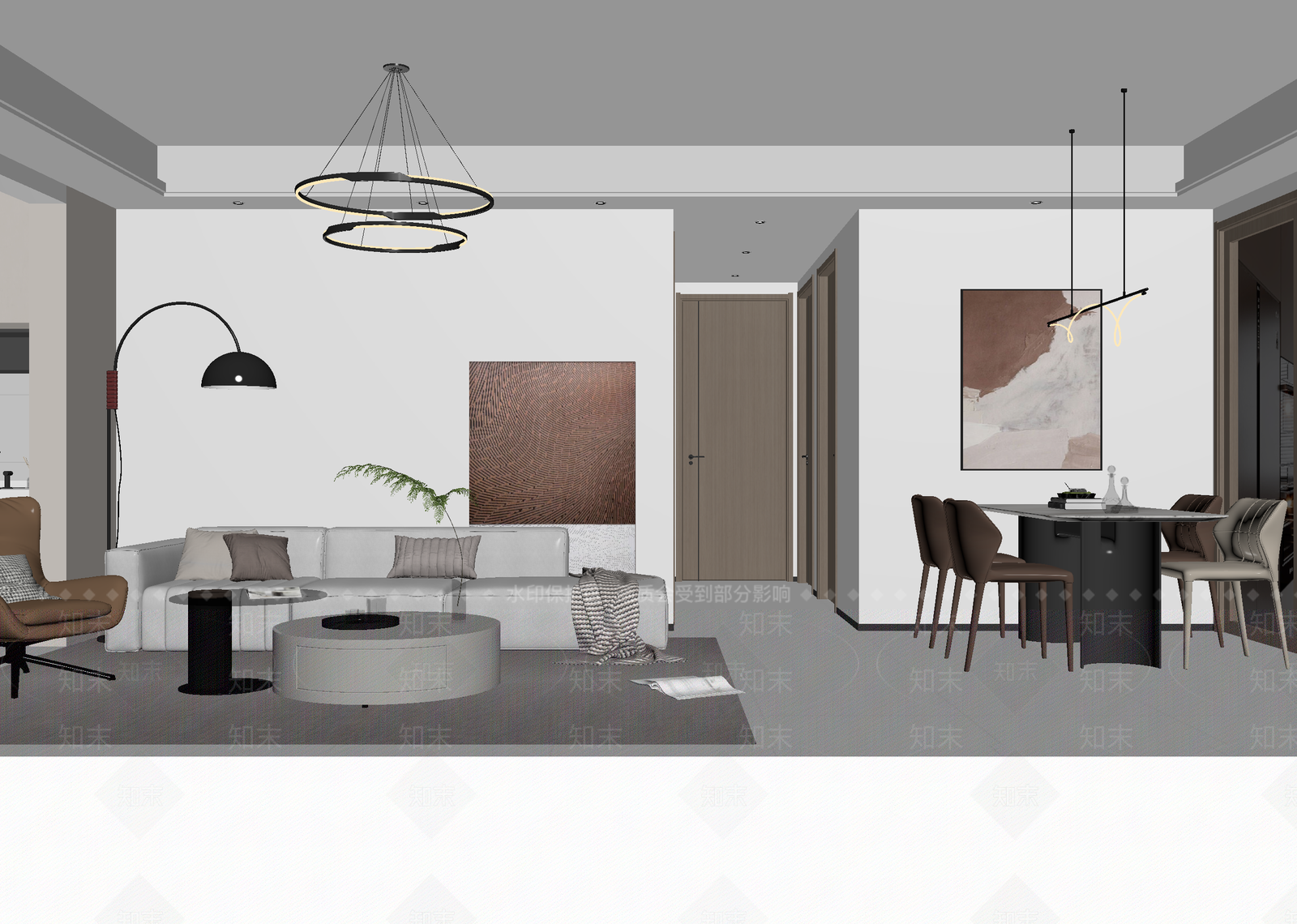 现代客餐厅3D模型下载【ID:1215141854】