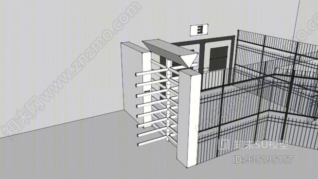 场馆大门SU模型下载【ID:935195157】