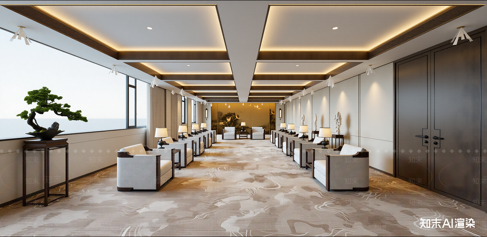 新中式会议室SU模型下载【ID:1216003596】
