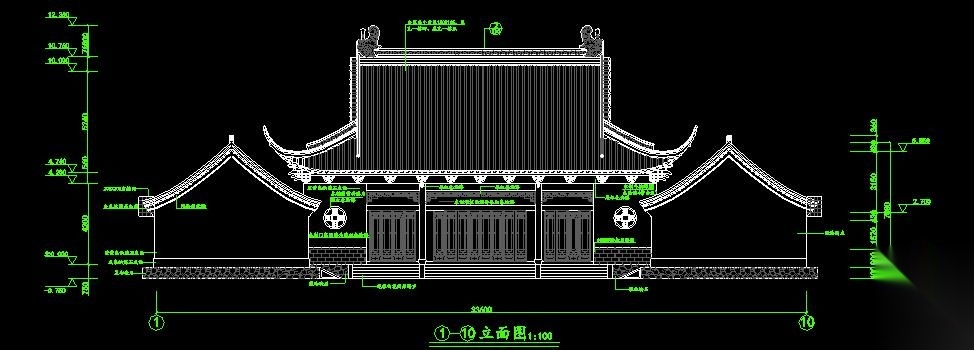 仿古建筑设计古风茶室建筑施工图cad施工图下载【ID:160733192】