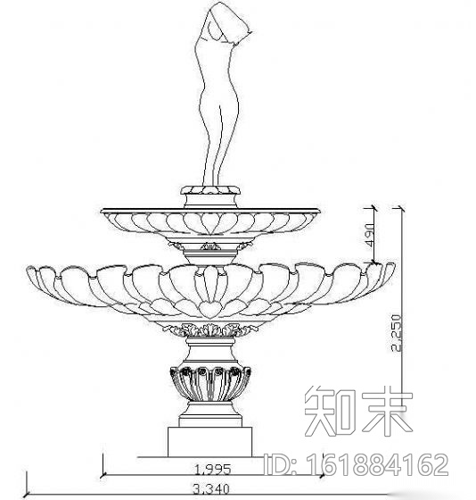 西式水池喷泉施工图下载【ID:161884162】