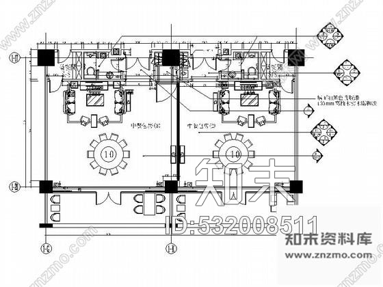 施工图风味中餐厅包间Ⅰ室内装修图cad施工图下载【ID:532008511】