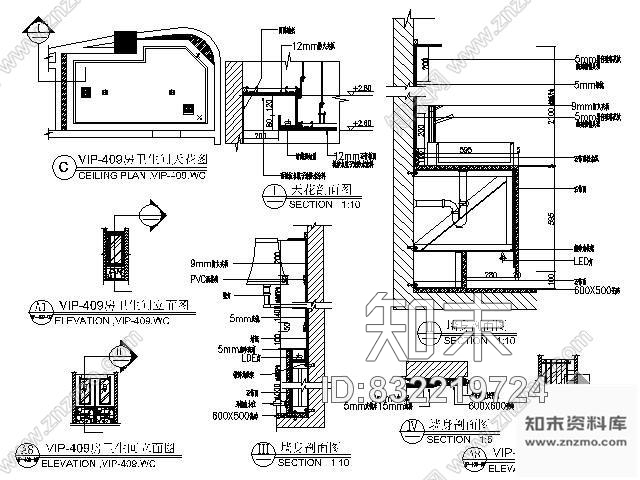 图块/节点夜总会KTV卫生间详图Ⅱcad施工图下载【ID:832219724】