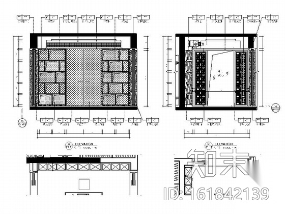 [汕头]新中式三居室样板间装修图（含效果）cad施工图下载【ID:161842139】