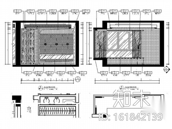 [汕头]新中式三居室样板间装修图（含效果）cad施工图下载【ID:161842139】
