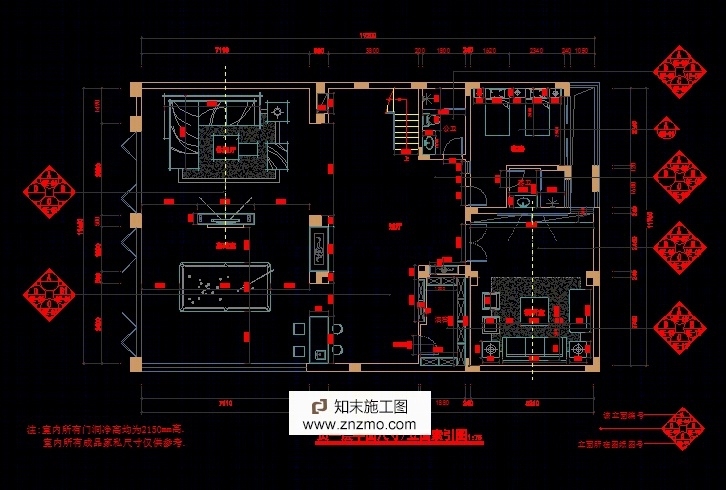 东易日盛装饰集团承接上海浦东新区某豪宅别墅装修施工图cad施工图下载【ID:36891764】