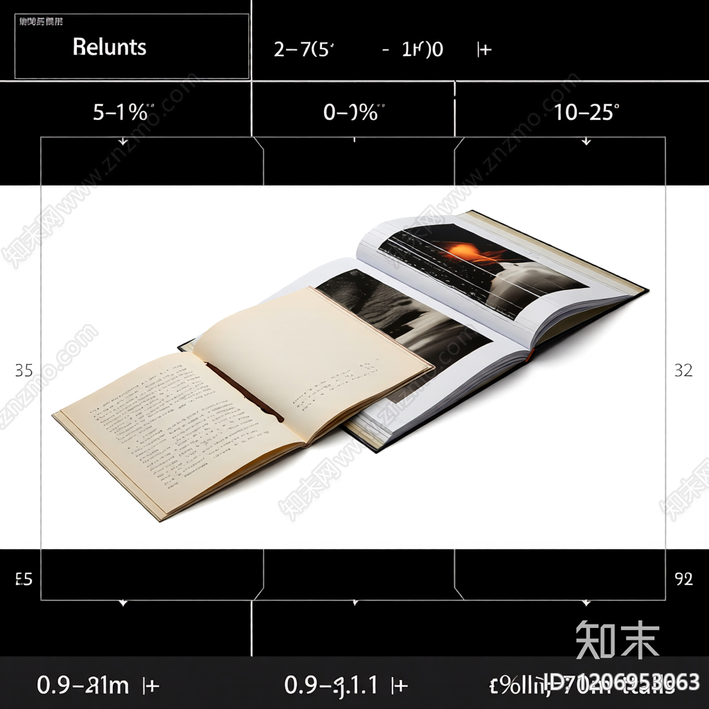 打开的书籍与笔记本3D模型下载【ID:1206953063】