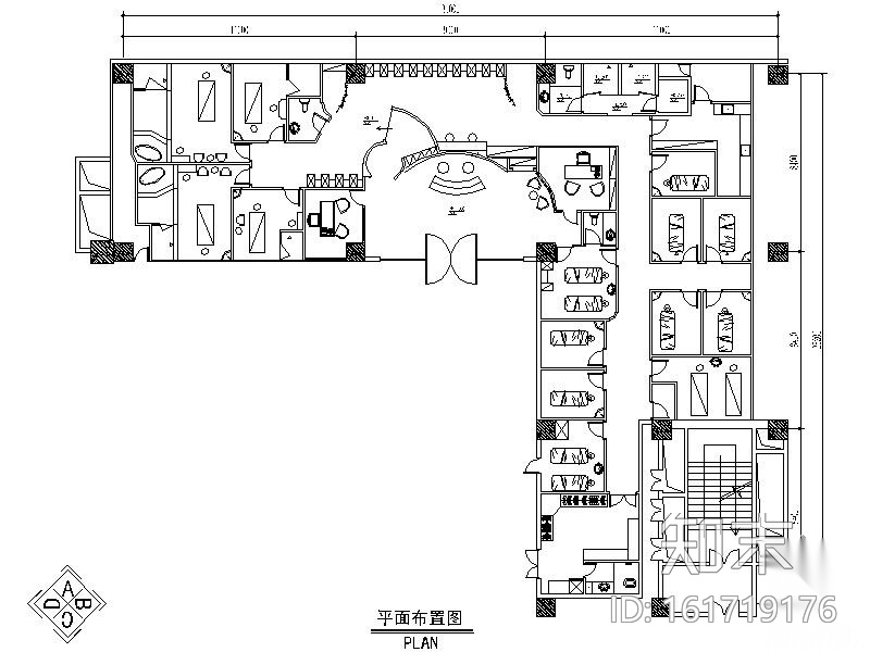 某广场大楼大型美容院装修图cad施工图下载【ID:161719176】