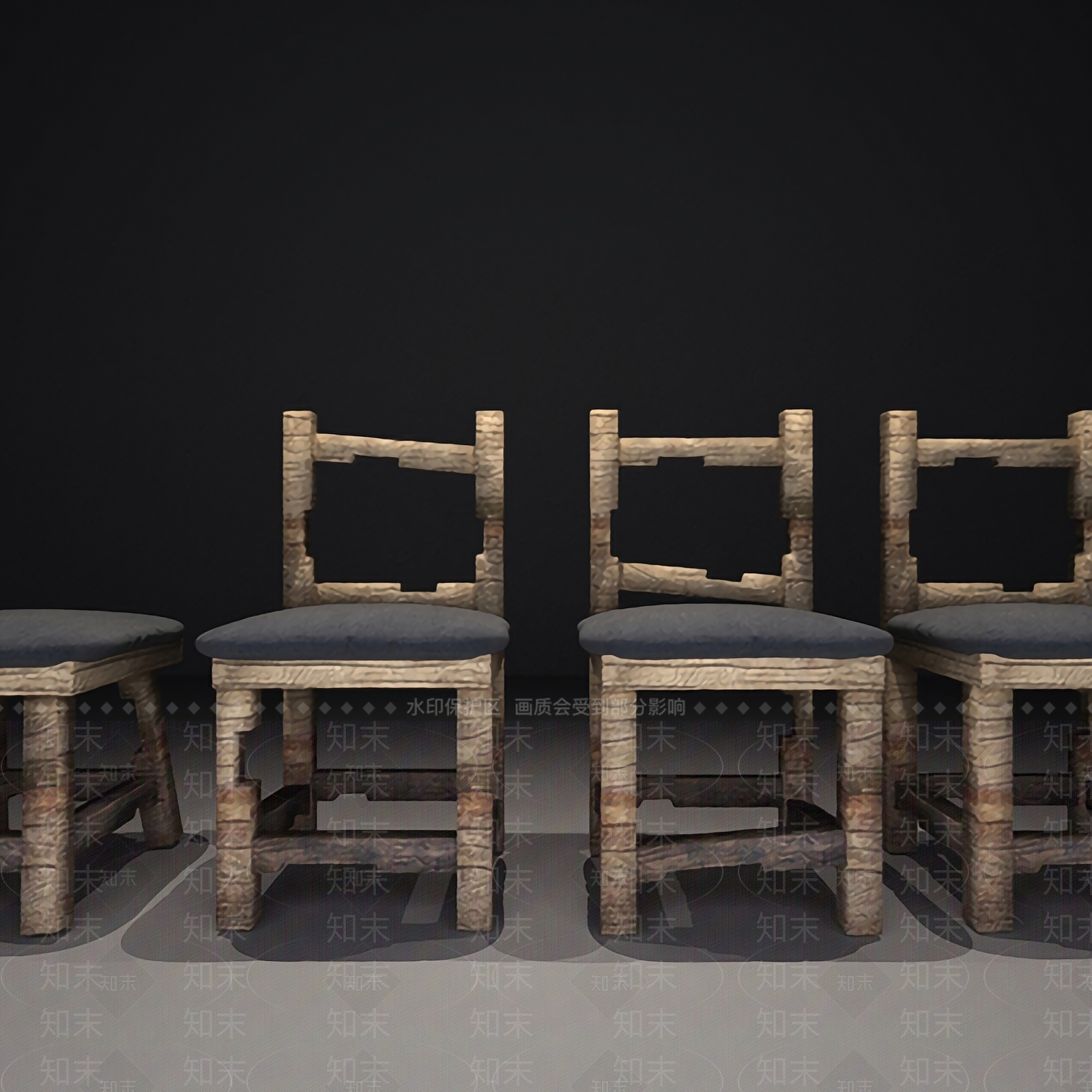 中式老船木单椅3D模型下载【ID:1125224934】