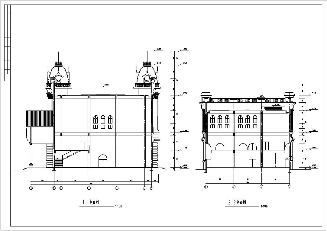 3层欧式酒店建筑设计方案CAD施工图cad施工图下载【ID:151523199】