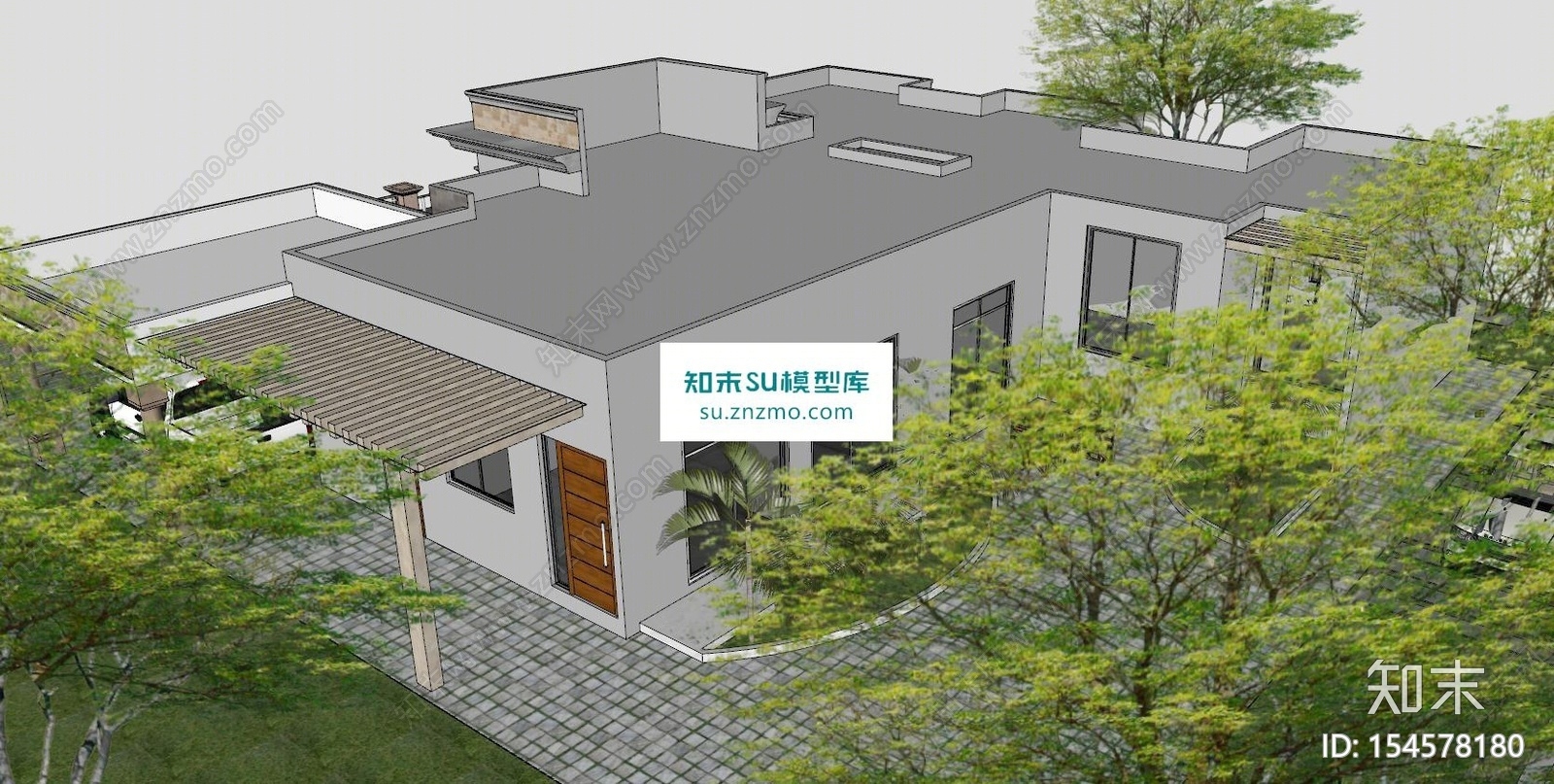豪华家庭房间建筑SU模型下载【ID:154578180】