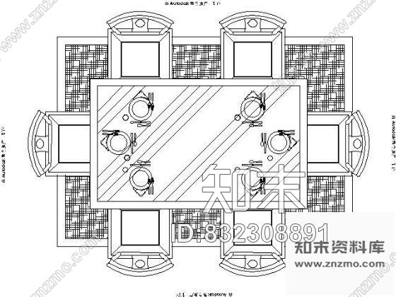 图块/节点各式餐桌平面图块集施工图下载【ID:832308891】