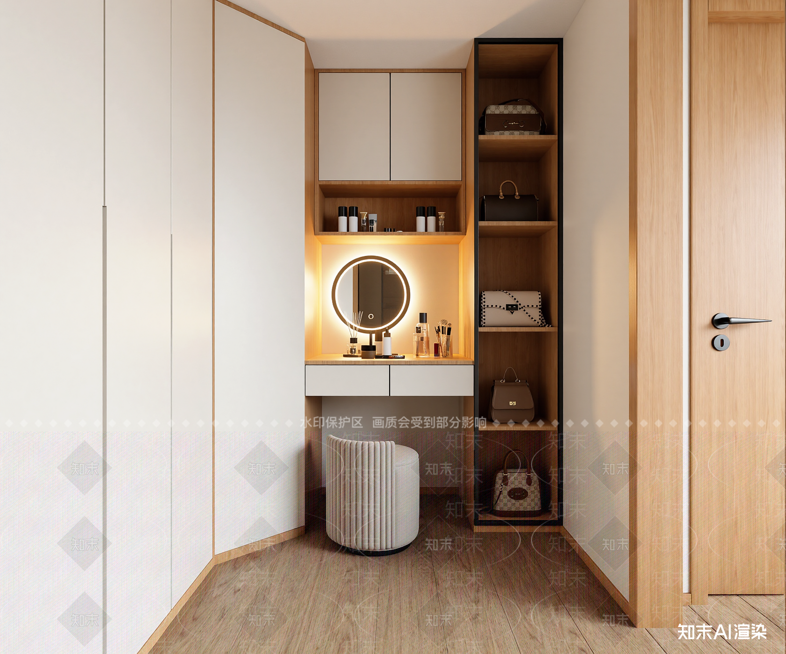 现代衣帽间3D模型下载【ID:1214632033】
