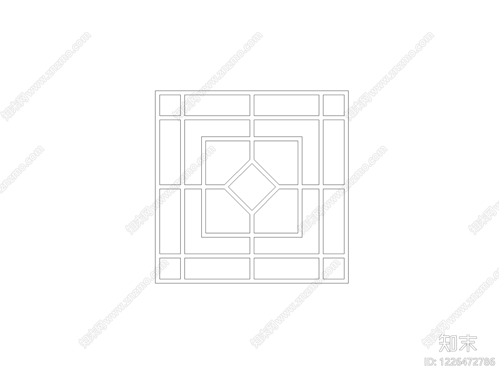 地面拼花cad施工图下载【ID:1226472786】