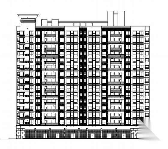 [深圳市]某高层底商住宅楼建筑群组施工图(含大型人防工...cad施工图下载【ID:166309134】