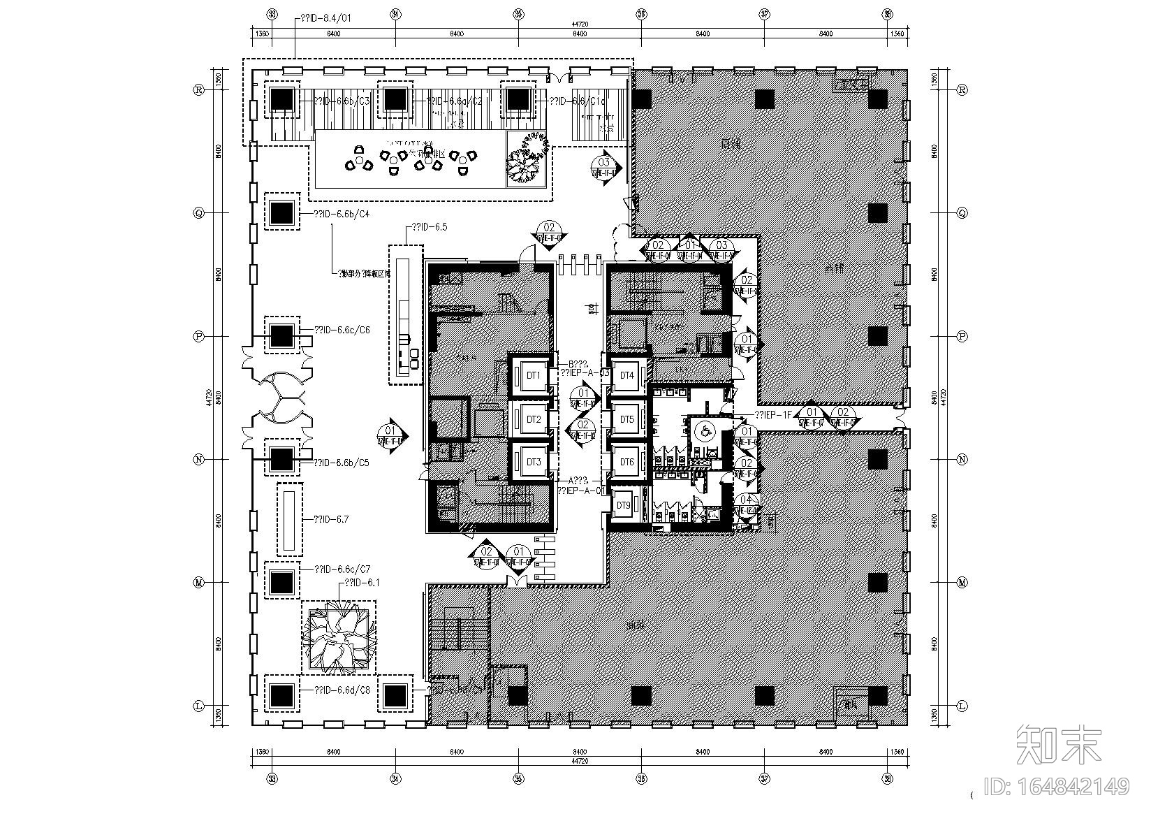 [上海]现代服务业集聚区办公工程施工图资料cad施工图下载【ID:164842149】