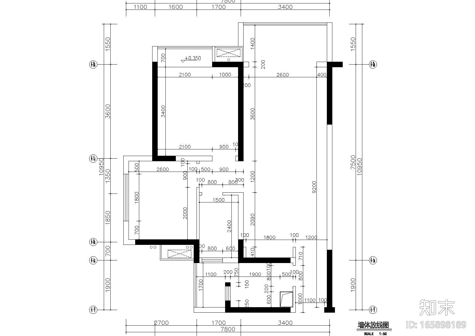 [广东]深圳熙璟城豪苑B户型样板间丨施工图cad施工图下载【ID:165898189】