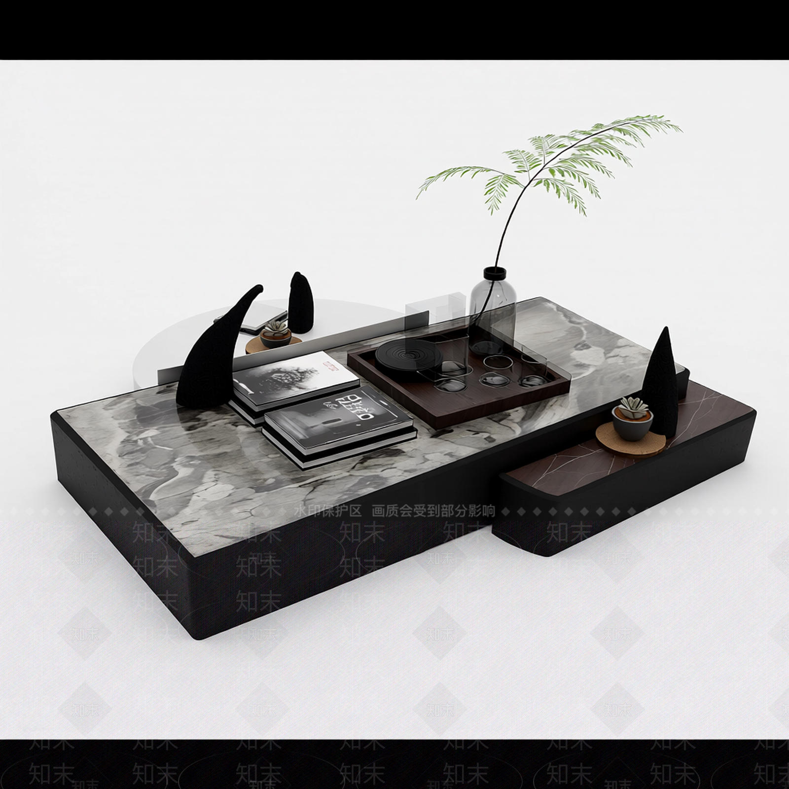 现代简约书桌组合3D模型下载【ID:1206195029】